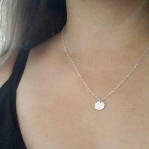 Dainty Disc Round Plate Pendant Necklace